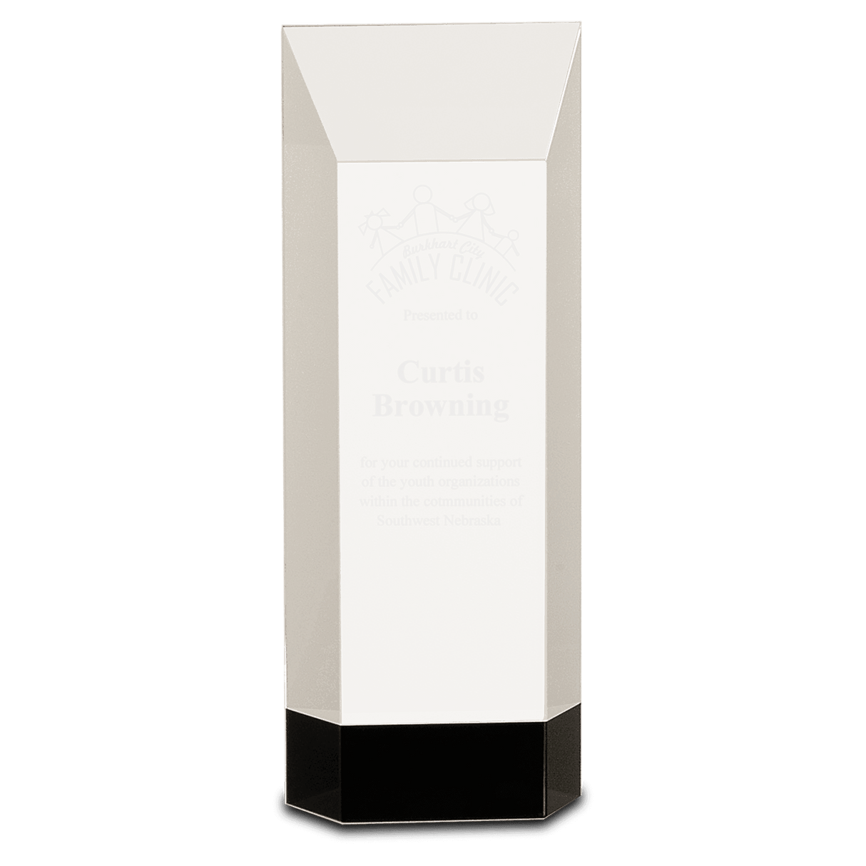 Large Clear Crystal Self-Standing Rectangle on Base-AKD Ink