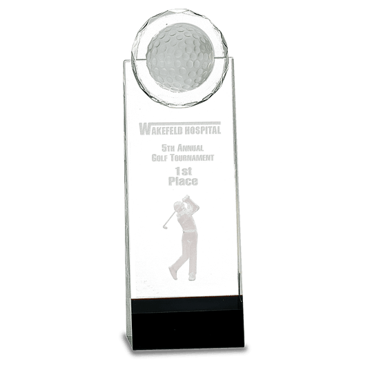 Medium Clear/ Crystal Standup with 3D Golfer-AKD Ink