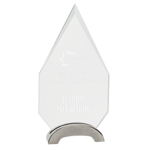 Large Diamond Platinum Glass with Arch Metal Base-AKD Ink