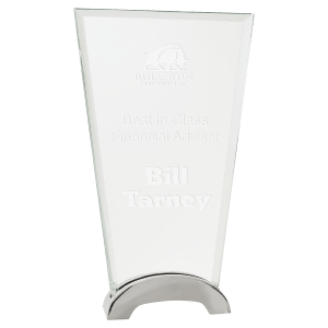 Large Fan Platinum Glass with Arch Metal Base-AKD Ink