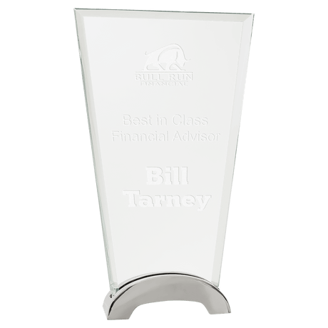 Large Fan Platinum Glass with Arch Metal Base-AKD Ink