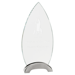 Large Oval Platinum Glass with Arch Metal Base-AKD Ink