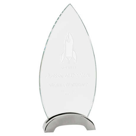 Large Oval Platinum Glass with Arch Metal Base-AKD Ink