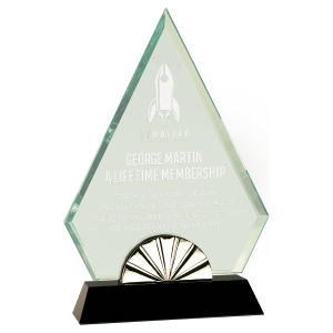 Large Diamond Horizon Glass with  Base-AKD Ink