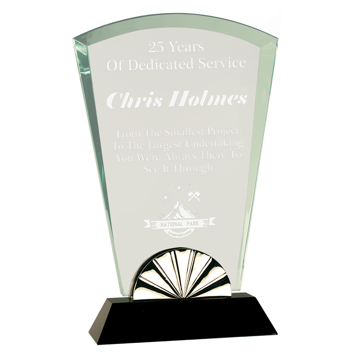 Large Fan Horizon Glass with  Base-AKD Ink