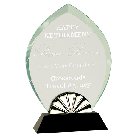 Large Oval Horizon Glass with  Base-AKD Ink