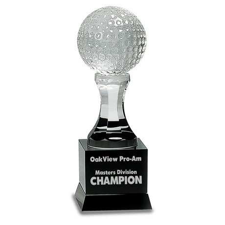 Crystal Golf Ball on  Pedestal Base-AKD Ink