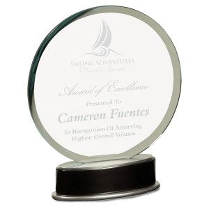 Large Jade Round Metro Glass with Silver and  Piano Finish Base-AKD Ink