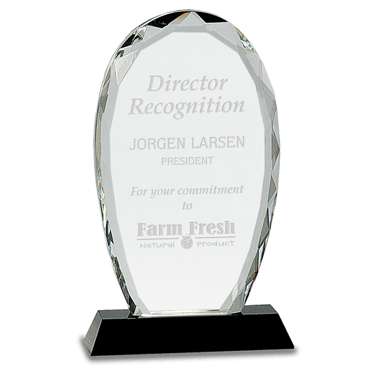 Large Oval Facet Crystal on Pedestal Base-AKD Ink