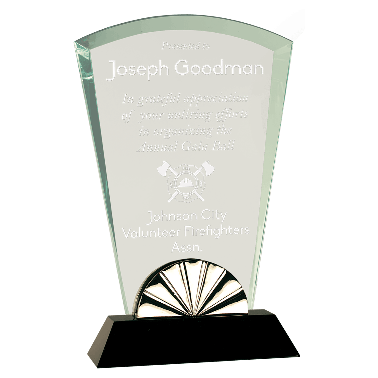 Small Fan Horizon Glass with  Base-AKD Ink