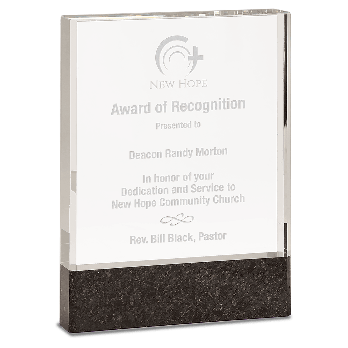 Clear Fusion Crystal Award with Genuine Marble-AKD Ink