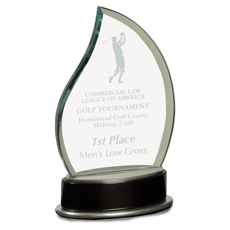 Jade Flame Metro Glass with Silver and  Piano Finish Base-AKD Ink