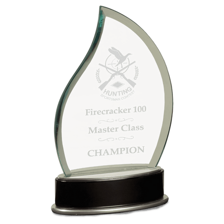 Jade Flame Metro Glass with Silver and  Piano Finish Base-AKD Ink