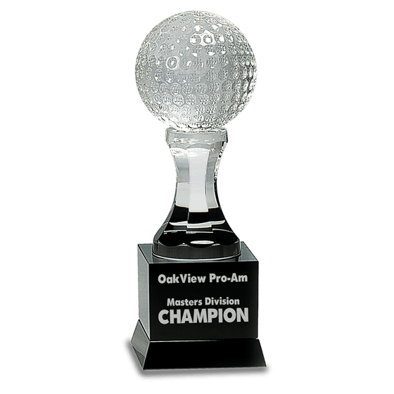 Crystal Golf Ball on Pedestal Base