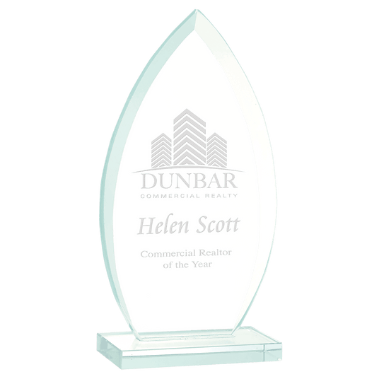 Oval Jade Glass Award Trophy-AKD Ink