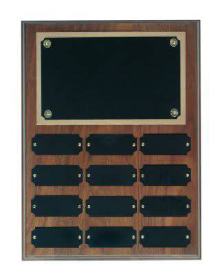 Genuine Walnut Step Edge Perpetual Plaque with 12 Plates-AKD Ink