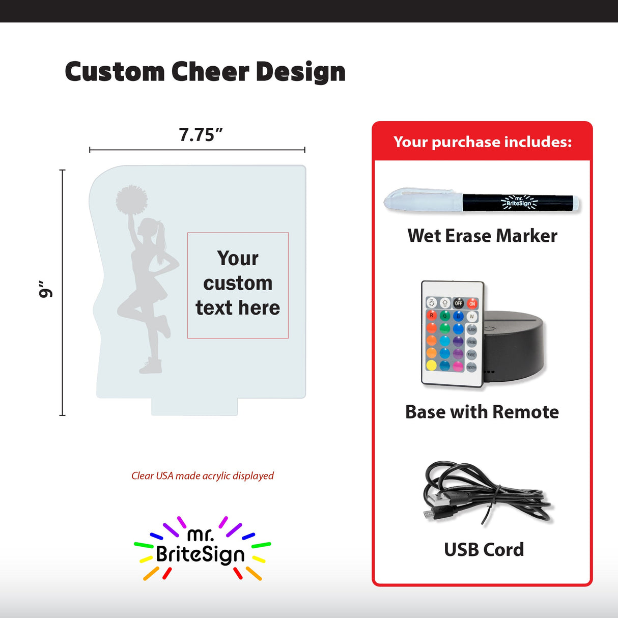 mr.BriteSign Cheer Pom Pom Spirit - AKD Ink