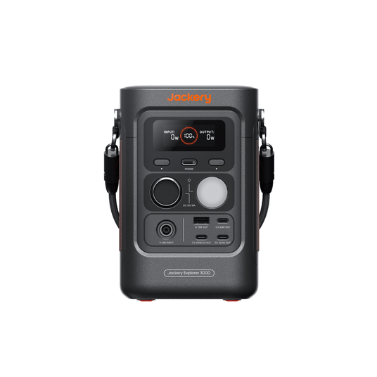 Jackery Explorer 300D portable power station with multiple outlets and compact design for outdoor and emergency use