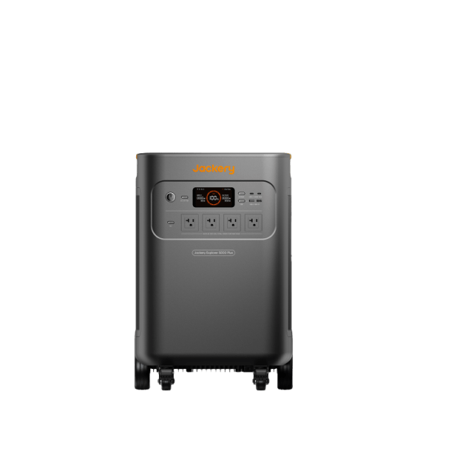 Jackery Explorer 5000 Plus portable power station with 10kWh capacity, outdoor use, and multiple charging ports.