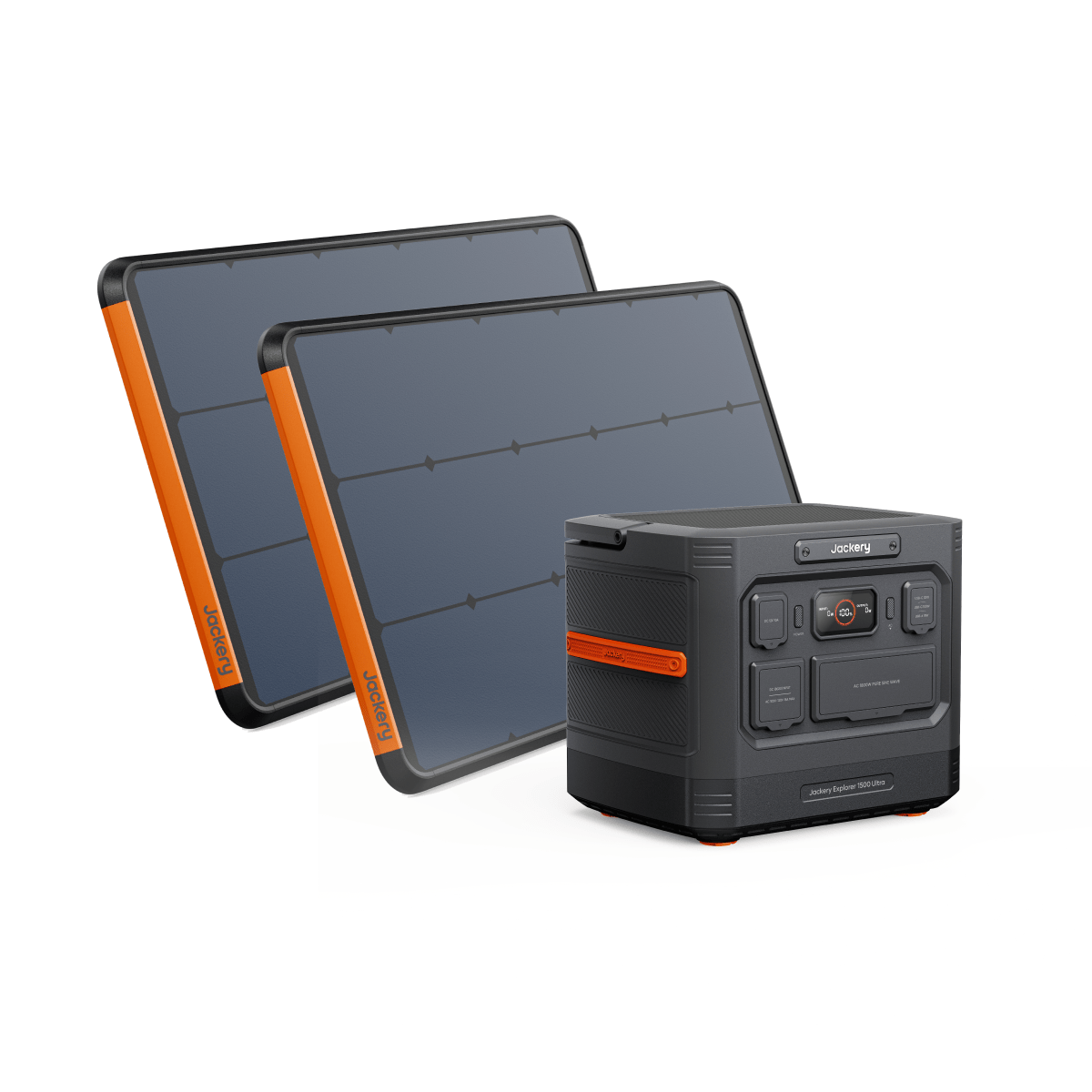 Jackery Solar Generator 1500 Ultra with multiple ports and digital display, portable power station for outdoor and emergency use.
