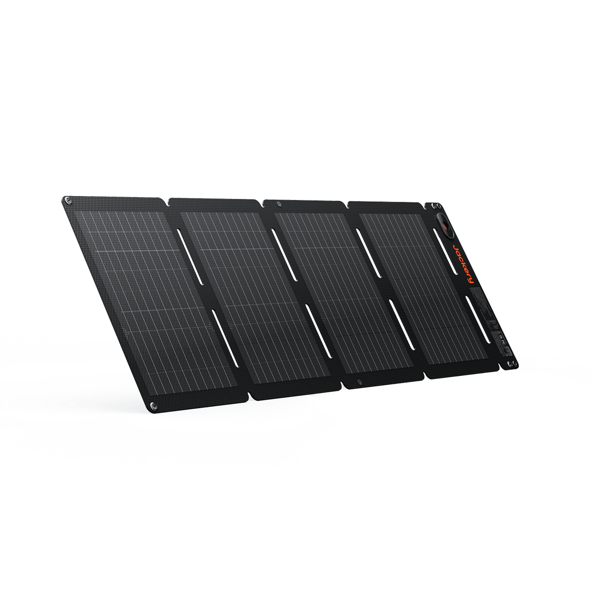 Jackery SolarSaga 40 Air portable solar panel outdoors, showing its compact design and foldable structure for easy transport.