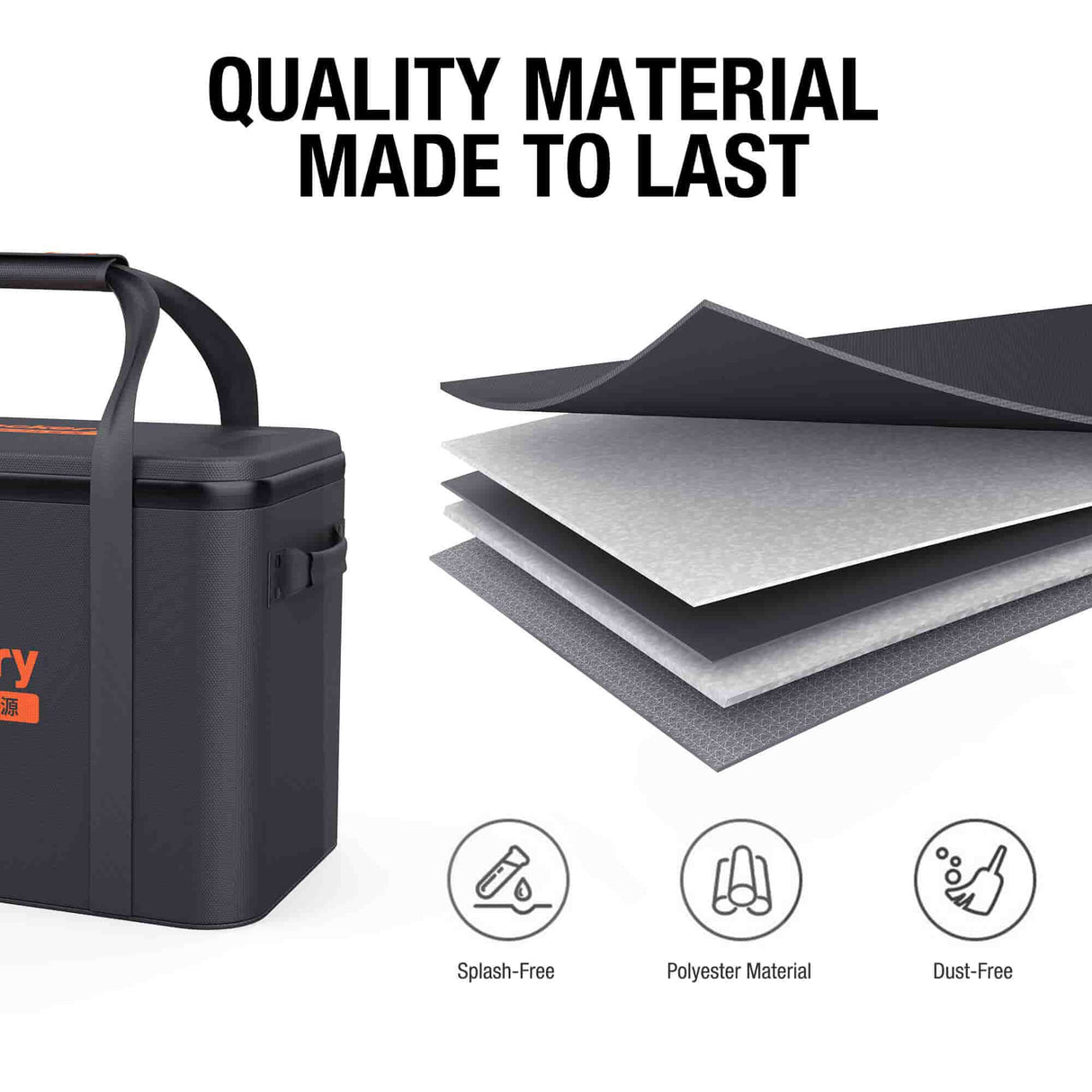 Jackery upgraded carrying case for handheld devices, medium size, durable black handbag with zipper and handle for easy transport.
