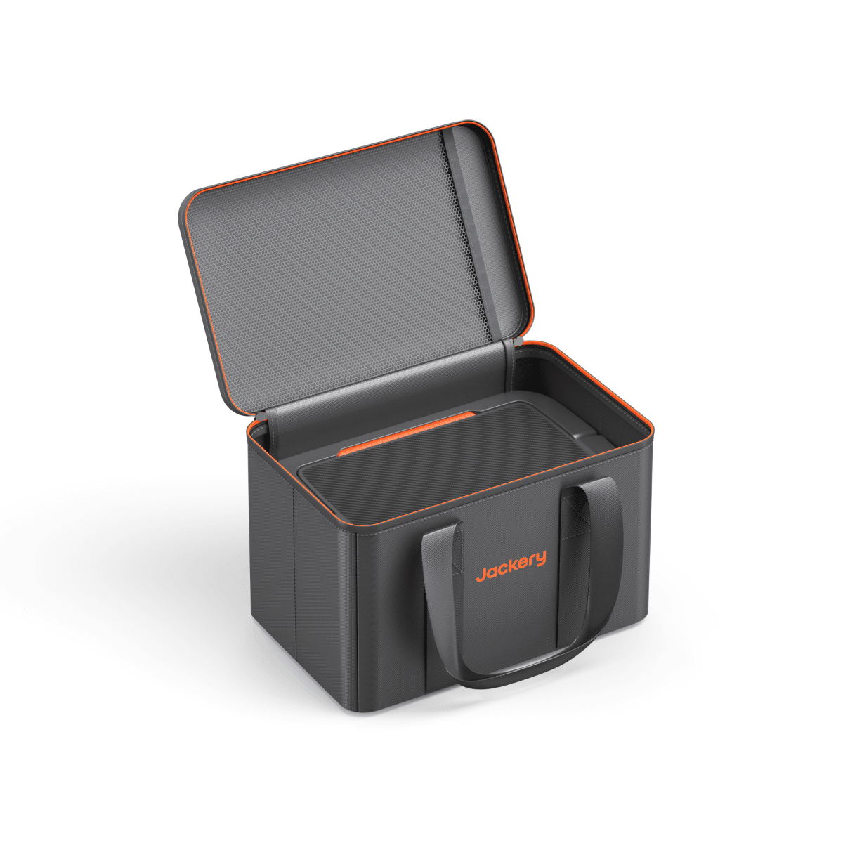 Jackery upgraded carrying case S for handbags, compact black storage bag with zipper and handle for easy travel and organization.