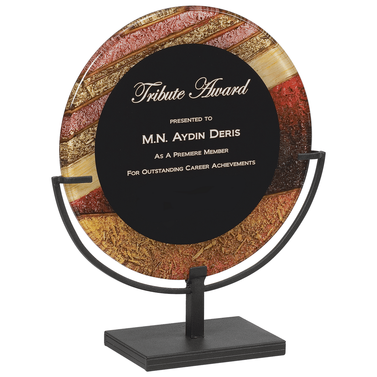 Autumn Harvest Round Acrylic with Iron Stand-AKD Ink