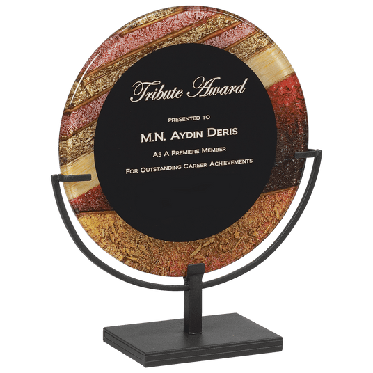 Autumn Harvest Round Acrylic with Iron Stand-AKD Ink