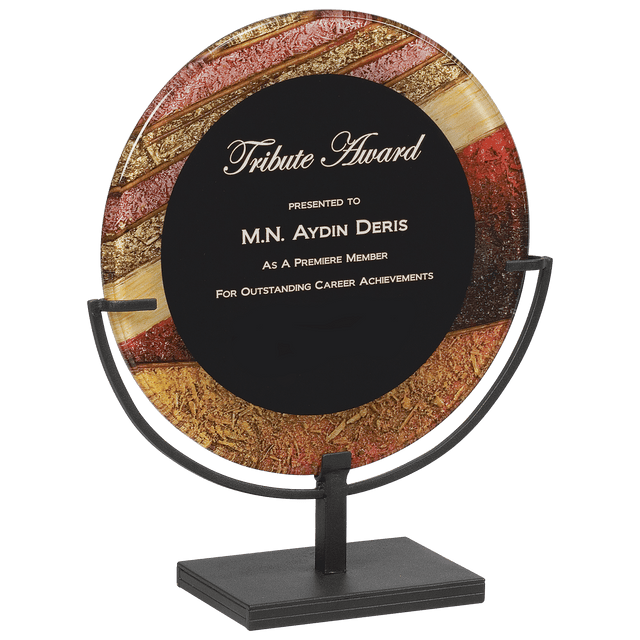 Autumn Harvest Round Acrylic with Iron Stand-AKD Ink