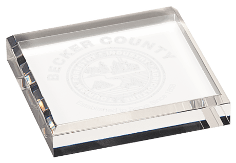 CLEAR ACRYLIC PAPERWEIGHT-AKD Ink