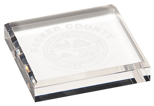 CLEAR ACRYLIC PAPERWEIGHT-AKD Ink