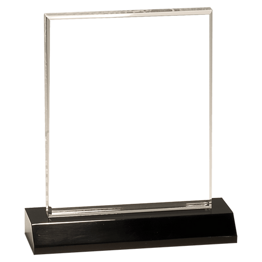 CLEAR ACRYLIC RECTANGLE W/BLACK BASE-AKD Ink