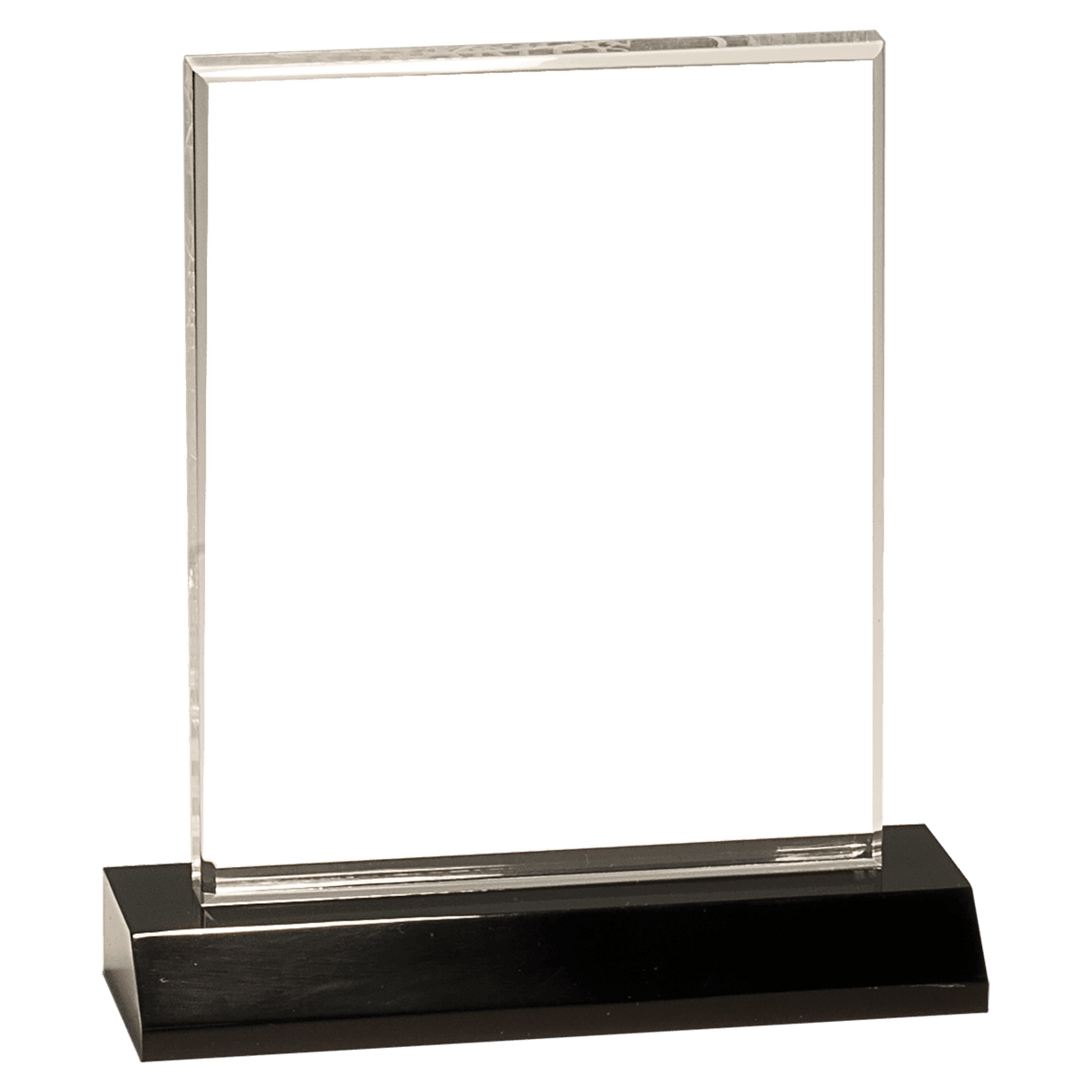 CLEAR ACRYLIC RECTANGLE W/BLACK BASE-AKD Ink