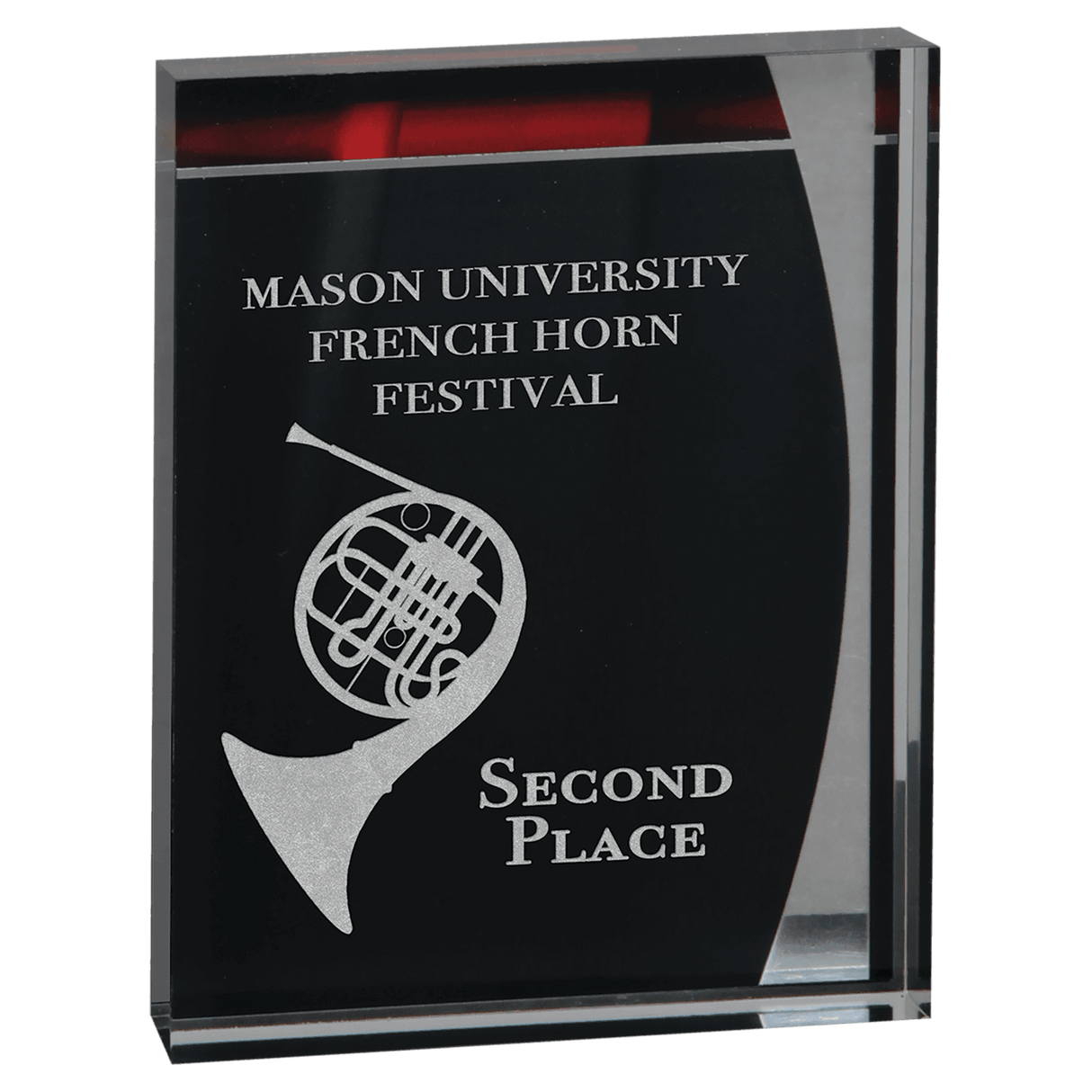 6 1/2" Black & Red Lustre Stand-Up Plaque-AKD Ink