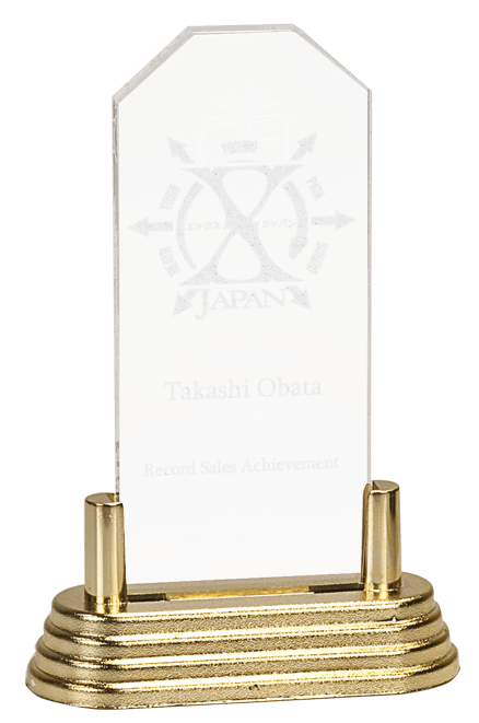 CLEAR CLIP CORNER ACRYLIC W/GOLD BASE-AKD Ink