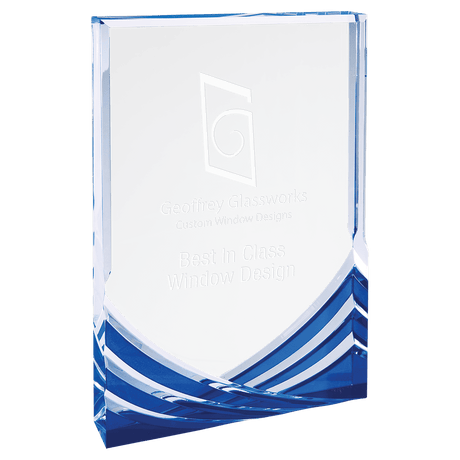 Small Blue Rectangle Soaring Acrylic-AKD Ink