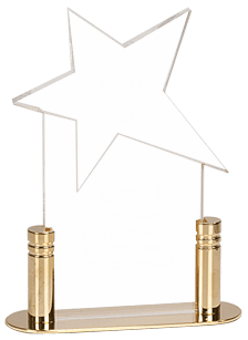 CLEAR STAR ACRYLIC W/BRASS BASE-AKD Ink