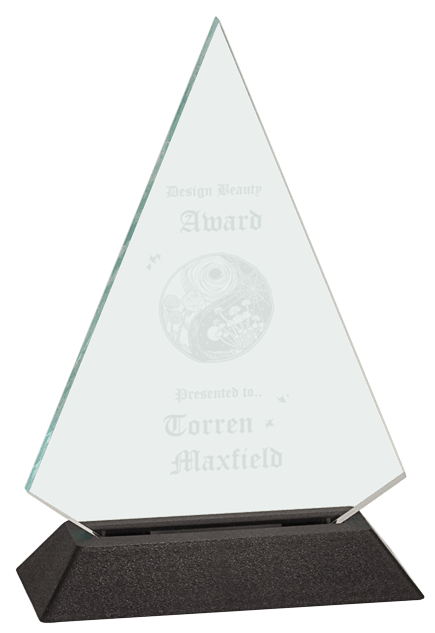 JADE TRIANGLE ACRYLIC W/BLACK BASE-AKD Ink