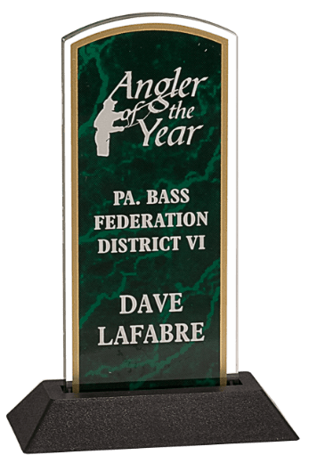 GREEN MARBLE ARCH ACRYLIC W/BLACK BASE-AKD Ink