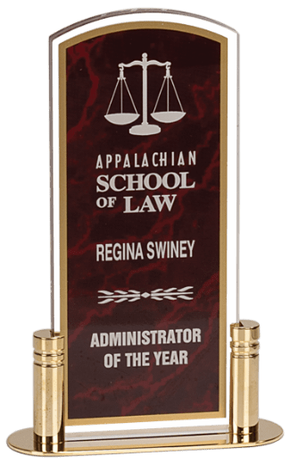 RED MARBLE ARCH ACRYLIC W/BRASS BASE-AKD Ink