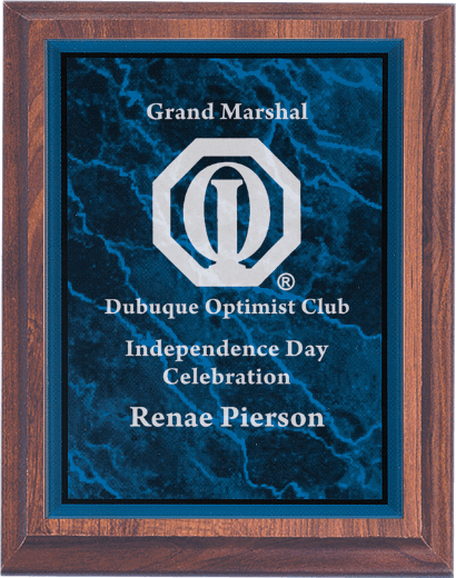 BLUE MARBLE PLQ PLT/CHERRY FINISH PLAQUE-AKD Ink