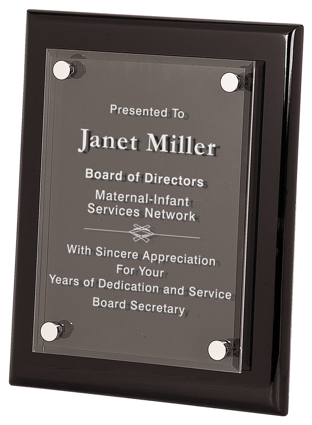 BLACK PIANO FINISH FLOATING ACRYLIC PLQ-AKD Ink