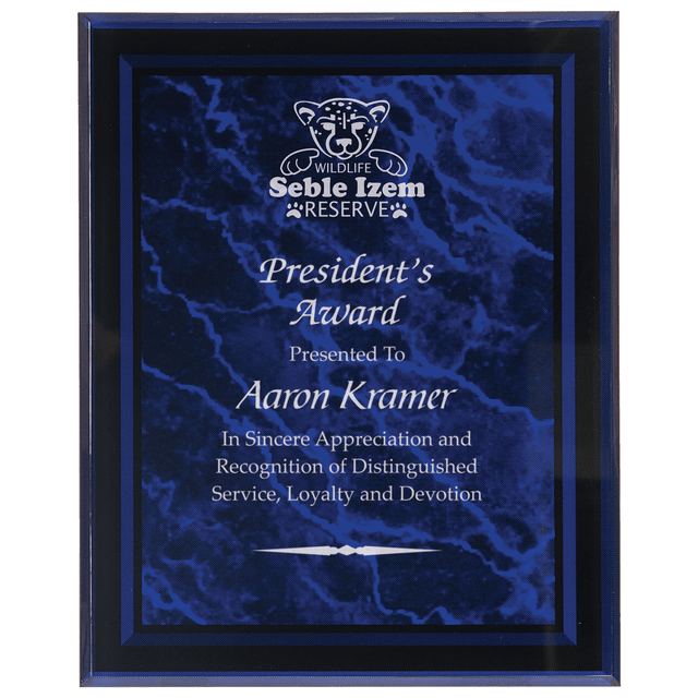 Medium Purple Marble Border Clear Plaque-AKD Ink