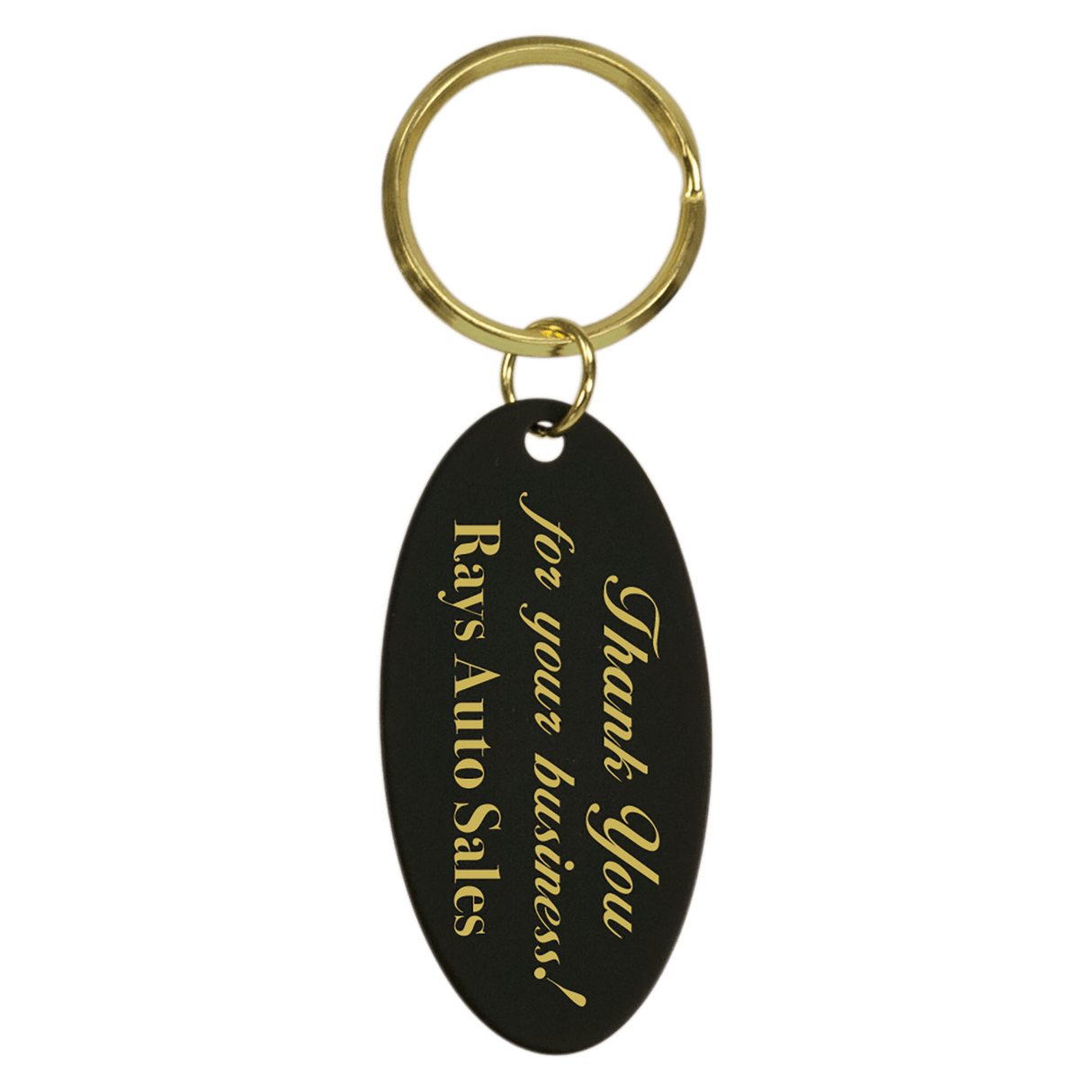 Black Brass Oval Keychain-AKD Ink