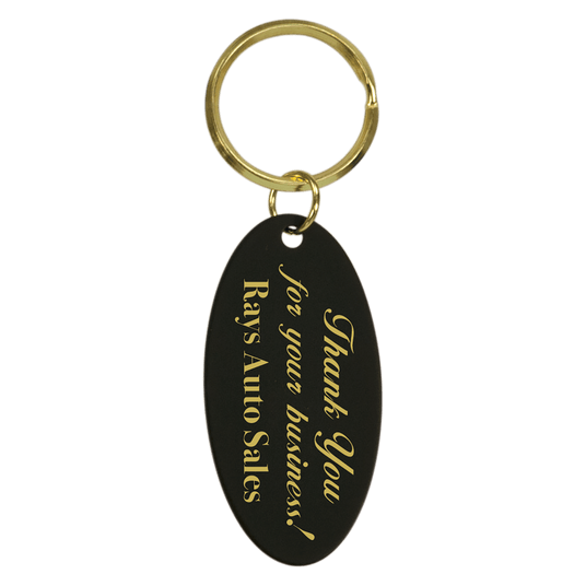 Black Brass Oval Keychain-AKD Ink
