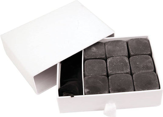Basalt 9-Piece Whiskey Stone Set with Velvet Bag-AKD Ink