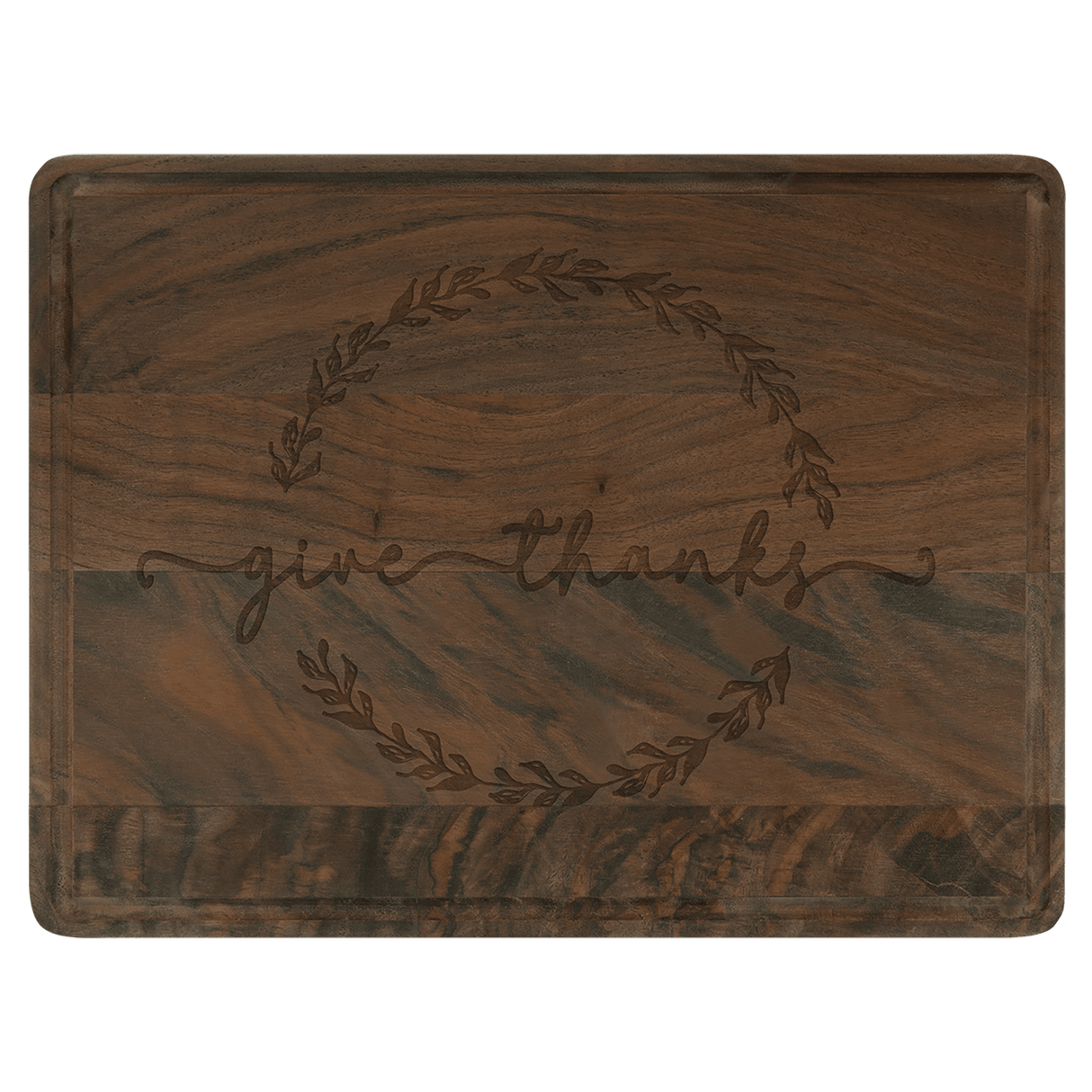 Walnut Cutting Board with Drip Ring-AKD Ink