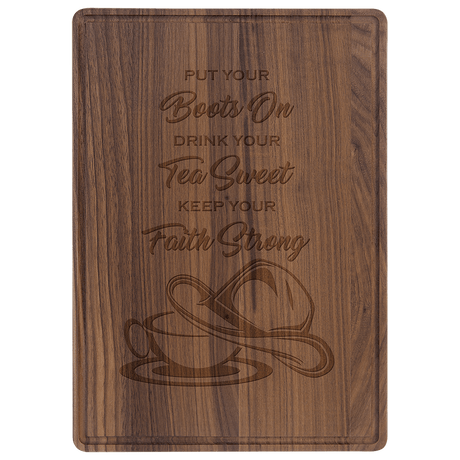 Walnut Cutting Board with Drip Ring-AKD Ink