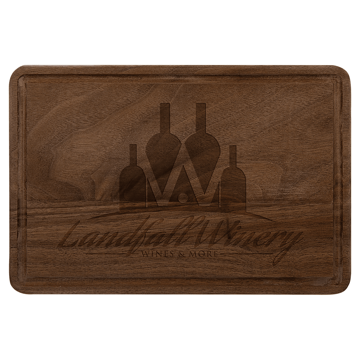 Walnut Cutting Board with Drip Ring-AKD Ink